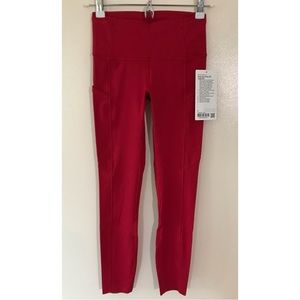 Lululemon • 4 • Fast & Free 7/8 Tight II Non Reflective Nulux 25” Dark Red